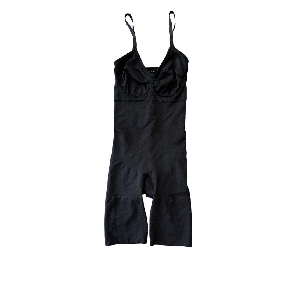 Spanx Black Full Body Shapewear Bodysuit Shorts Size S